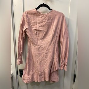 Asemetrical front pink dress